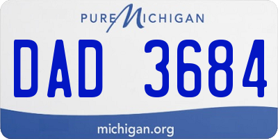 MI license plate DAD3684