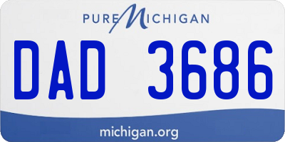 MI license plate DAD3686