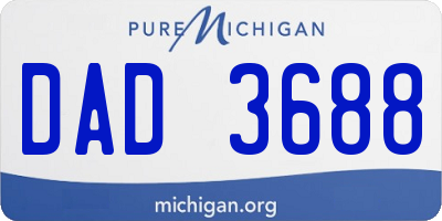 MI license plate DAD3688