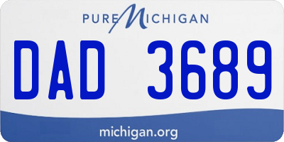 MI license plate DAD3689