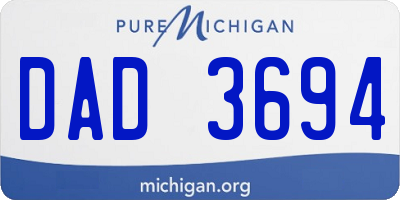 MI license plate DAD3694
