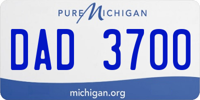 MI license plate DAD3700