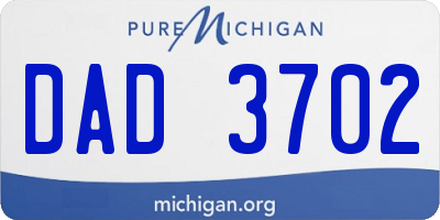 MI license plate DAD3702