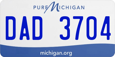 MI license plate DAD3704