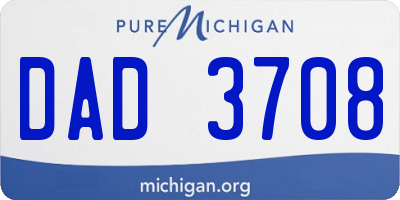MI license plate DAD3708