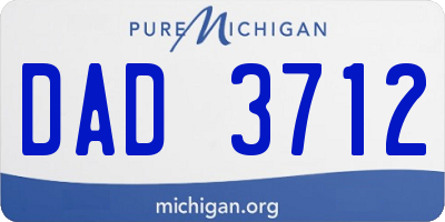 MI license plate DAD3712