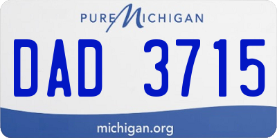 MI license plate DAD3715