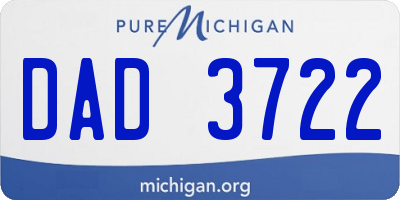 MI license plate DAD3722