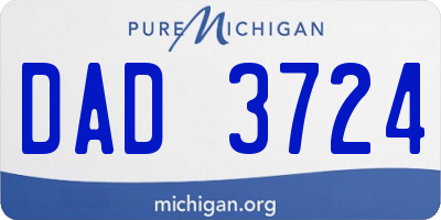 MI license plate DAD3724