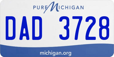 MI license plate DAD3728