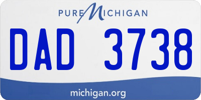 MI license plate DAD3738
