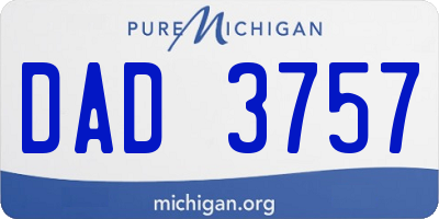 MI license plate DAD3757