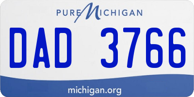 MI license plate DAD3766
