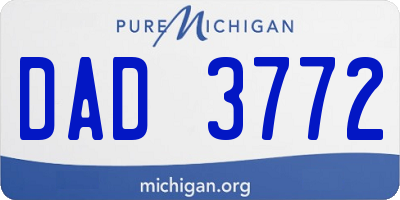 MI license plate DAD3772