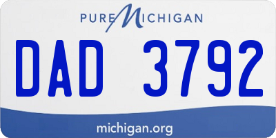 MI license plate DAD3792