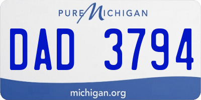 MI license plate DAD3794
