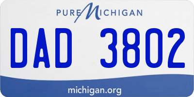 MI license plate DAD3802