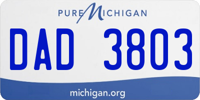 MI license plate DAD3803