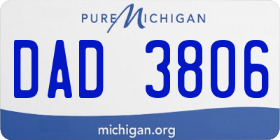 MI license plate DAD3806