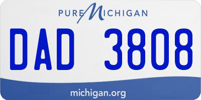 MI license plate DAD3808