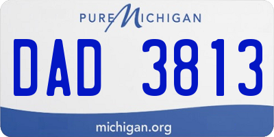 MI license plate DAD3813