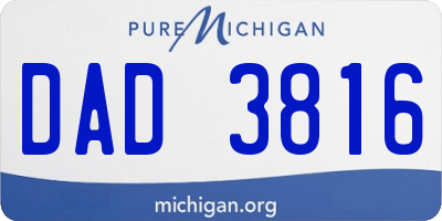 MI license plate DAD3816
