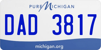 MI license plate DAD3817