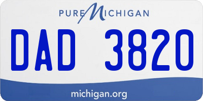 MI license plate DAD3820