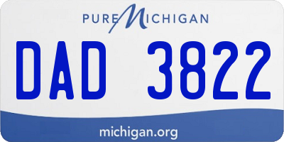MI license plate DAD3822