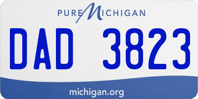 MI license plate DAD3823