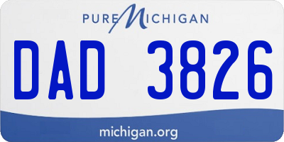 MI license plate DAD3826