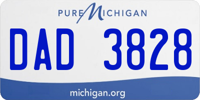 MI license plate DAD3828