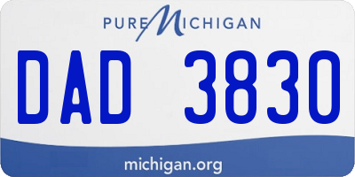 MI license plate DAD3830