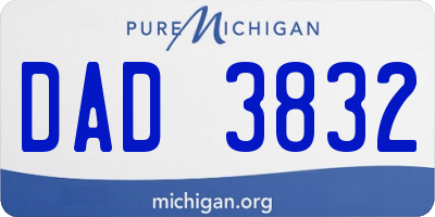 MI license plate DAD3832