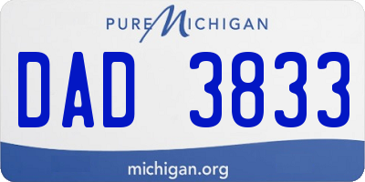 MI license plate DAD3833
