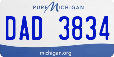 MI license plate DAD3834