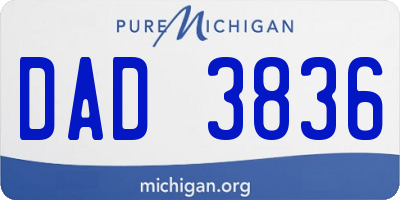 MI license plate DAD3836