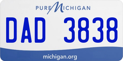 MI license plate DAD3838