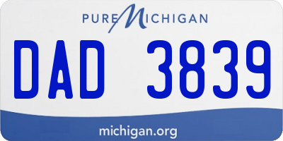 MI license plate DAD3839