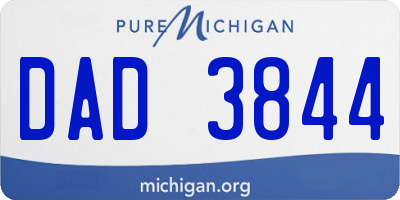 MI license plate DAD3844