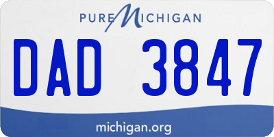 MI license plate DAD3847