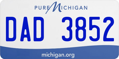MI license plate DAD3852