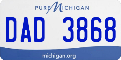 MI license plate DAD3868