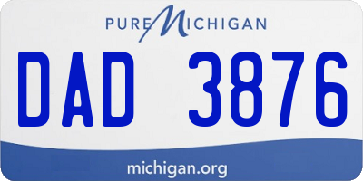 MI license plate DAD3876