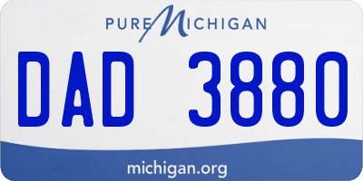 MI license plate DAD3880