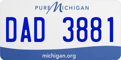 MI license plate DAD3881