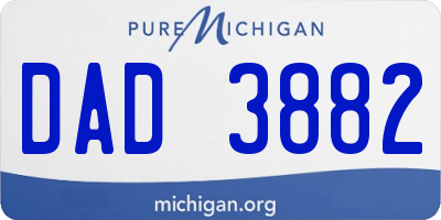 MI license plate DAD3882