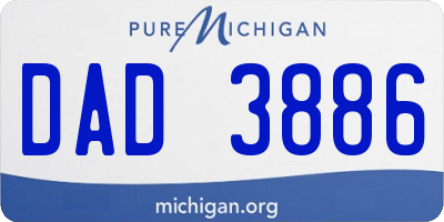 MI license plate DAD3886