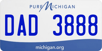 MI license plate DAD3888