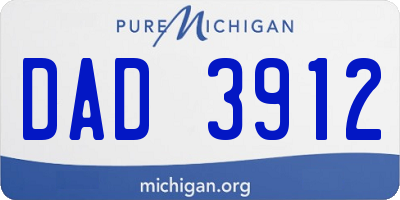 MI license plate DAD3912